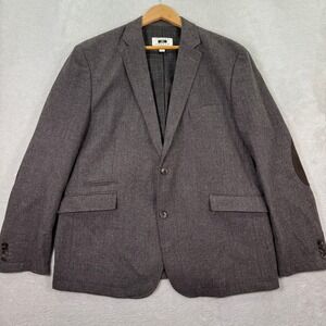 Joseph Abboud Blazer Men XXL Brown Plaid Tweed Wool Blend Elbow Patch Sport Coat